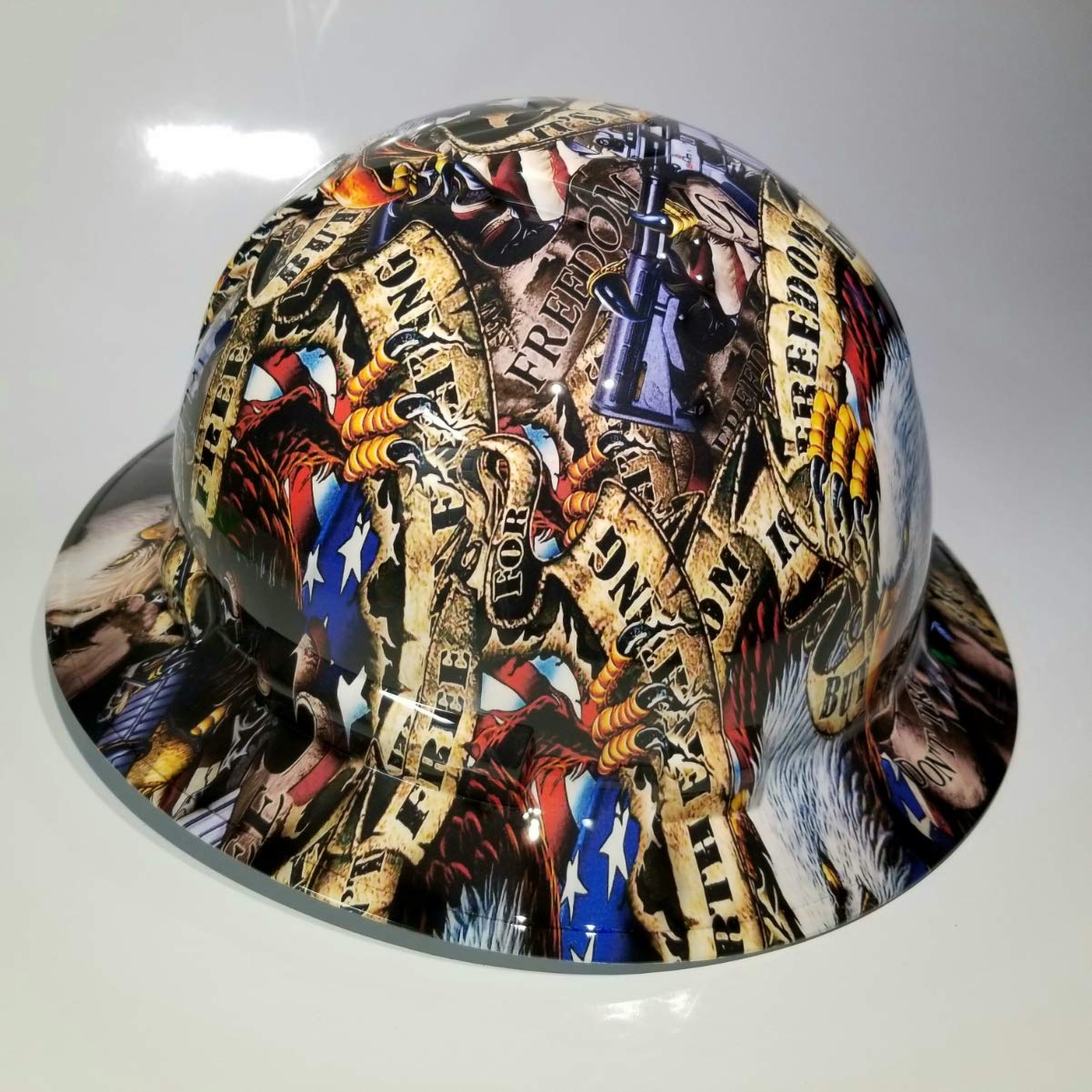 Full Brim “Freedom Isn’t Free” Hard Hat – 4-Point Suspension