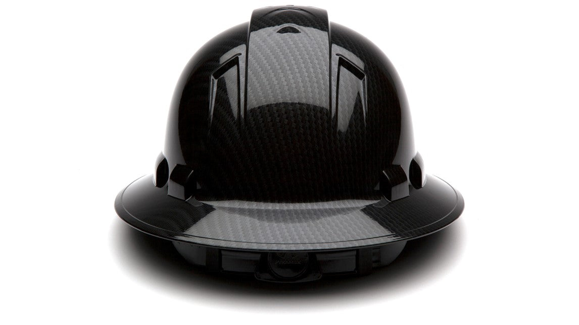 Ridgeline Hydro-Dipped Full Brim Hard Hat – Shiny Black Graphite Pattern