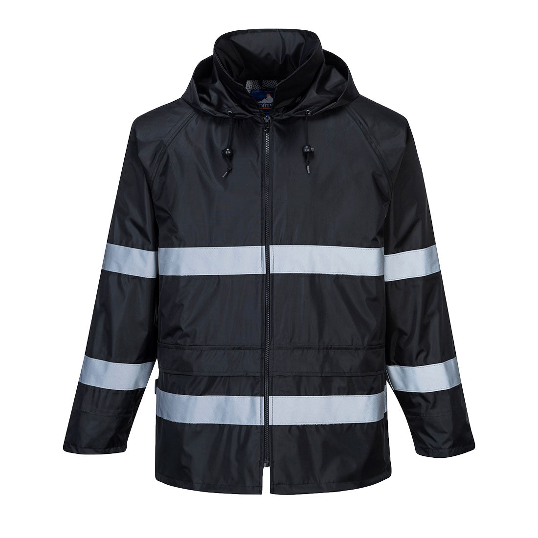Classic Iona Waterproof Rain Jacket with Reflective Tape | Black