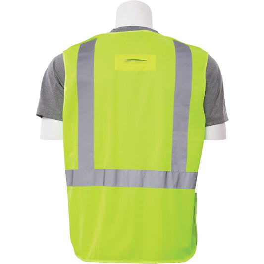 Class 2 Breakaway Hi-Vis Tricot Safety Vest with Fall Protection D-Ring