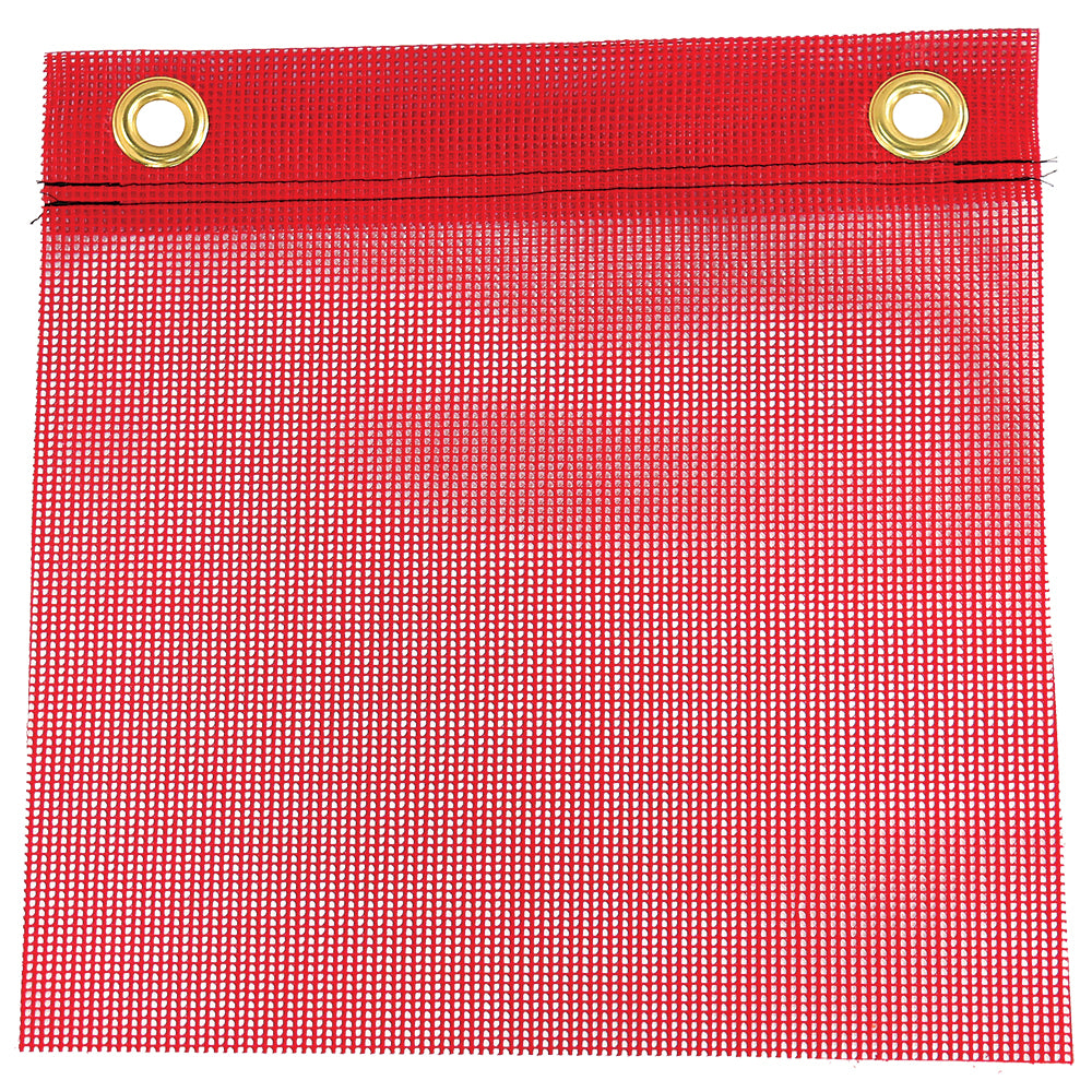 Red Mesh Safety Flag with Grommets – 12" & 18" Options