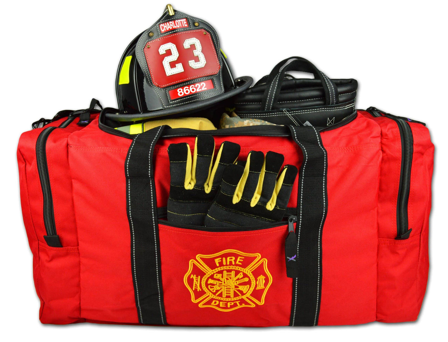 Lightning X Value Step-In Turnout Gear Bag – Side Pockets & Shoulder Strap, Red