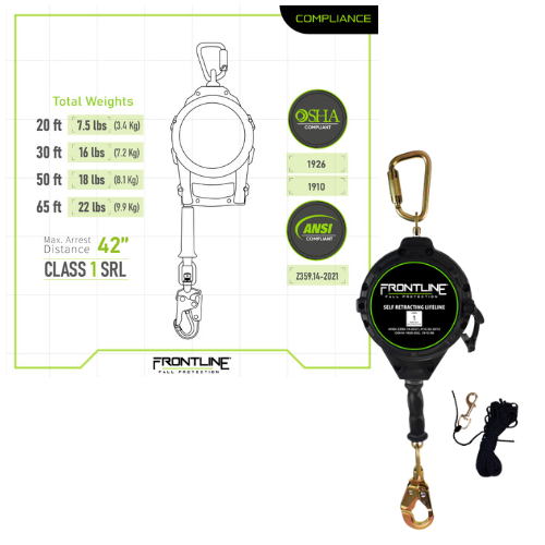 Frontline RPG30 / RPGC Cable Single-Leg Self-Retracting Lifeline