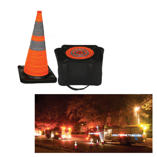 MDI Illuminated Collapsible Traffic Cones – Set of 5 with Carrying Case