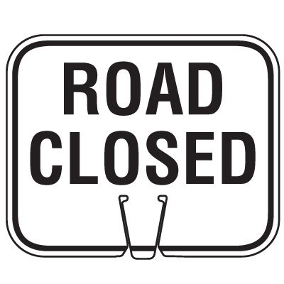 Cone Sign – Road Closed (Single-Sided, Engineer Grade Reflective)