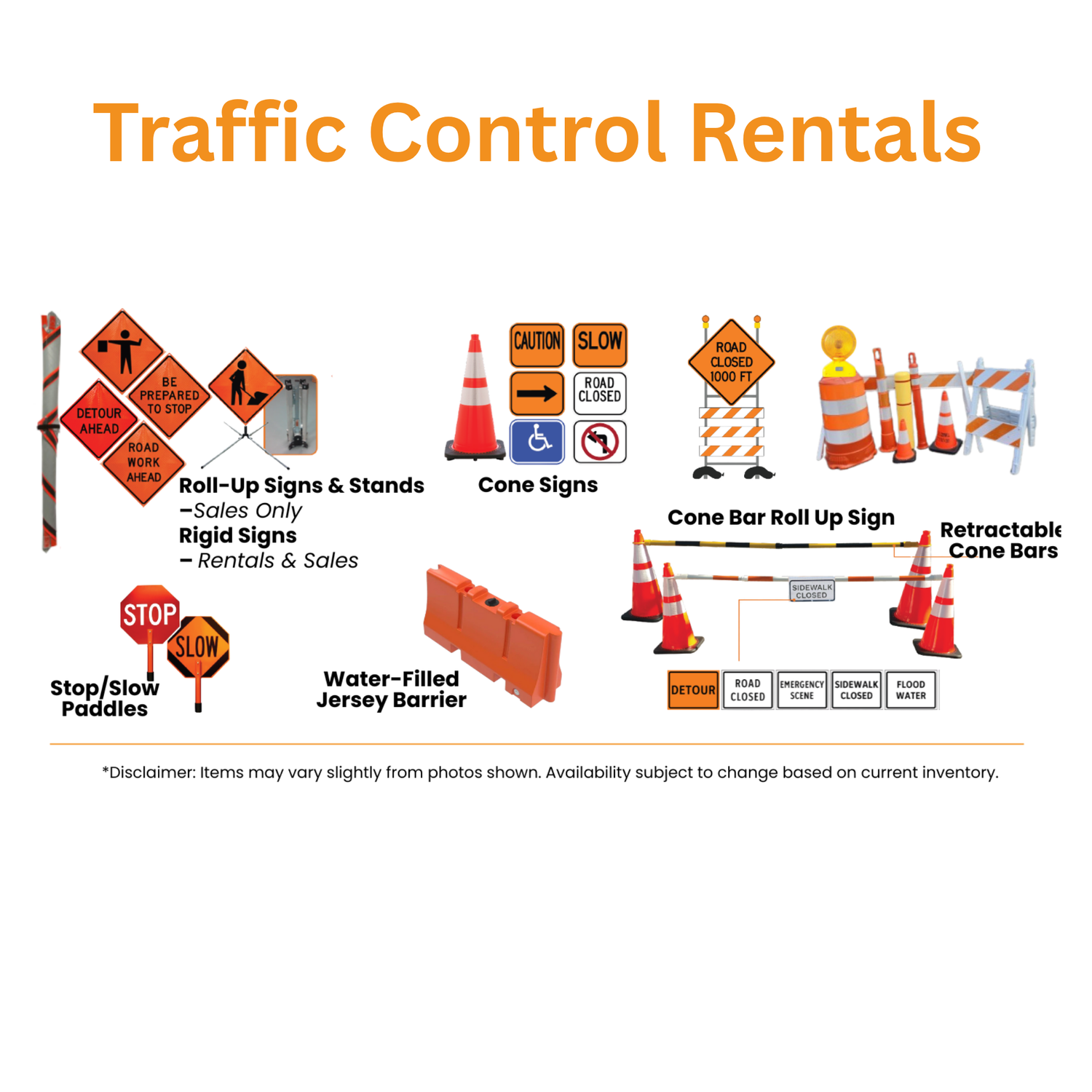Rentals  - Traffic Control