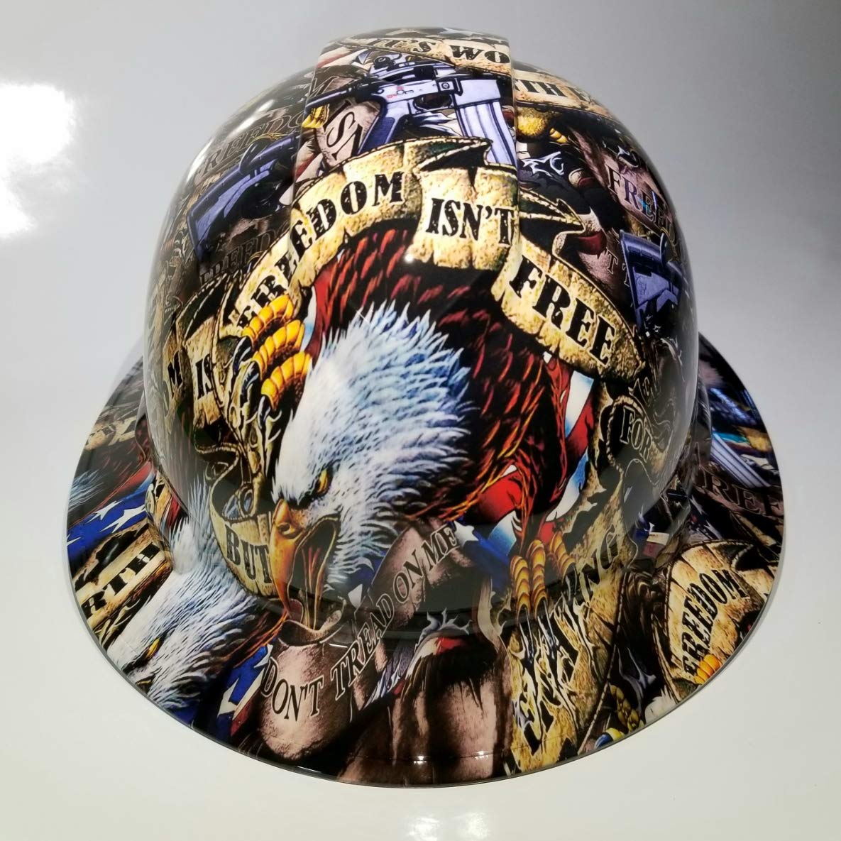 Full Brim “Freedom Isn’t Free” Hard Hat – 4-Point Suspension