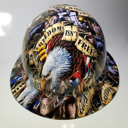 Full Brim “Freedom Isn’t Free” Hard Hat – 4-Point Suspension