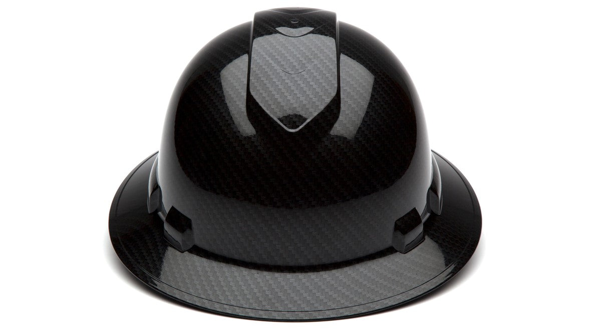 Ridgeline Hydro-Dipped Full Brim Hard Hat – Shiny Black Graphite Pattern