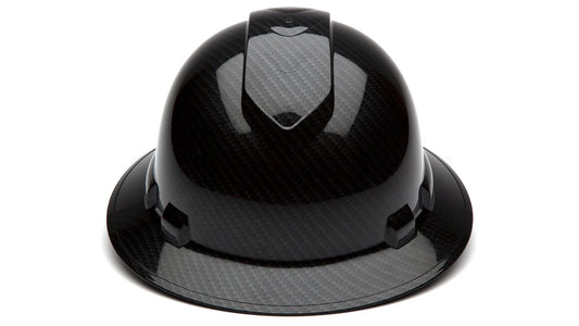 Ridgeline Hydro-Dipped Full Brim Hard Hat – Shiny Black Graphite Pattern