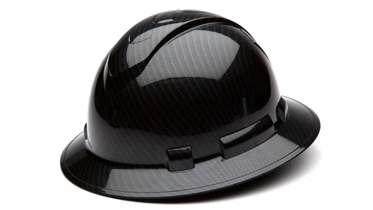 Ridgeline Hydro-Dipped Full Brim Hard Hat – Shiny Black Graphite Pattern
