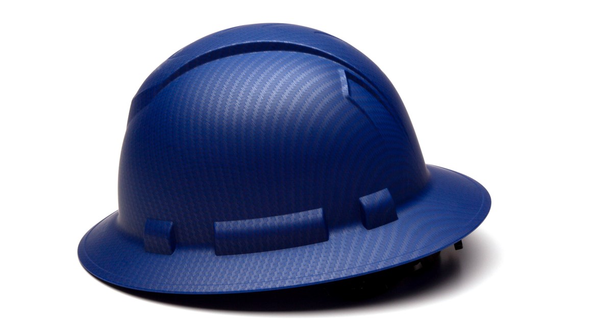 Ridgeline Hydro-Dipped Full Brim Hard Hat – Matte Blue Graphite Pattern