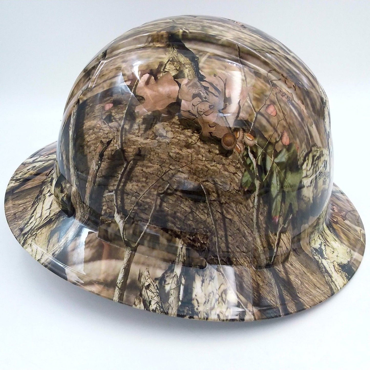 Full Brim Break-Up Mossy Oak Camo Hard Hat – 4-Point Suspension