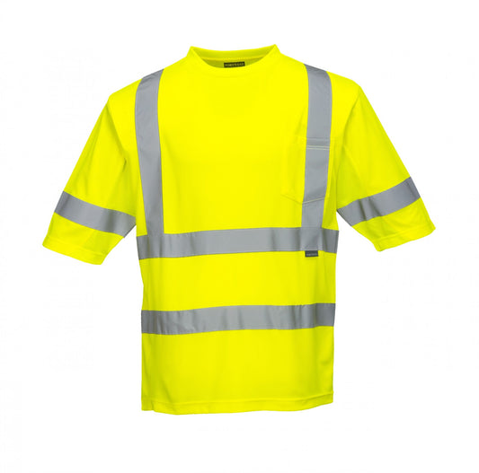 Portwest Class 3 Hi-Vis Comfort Cotton Mesh Panel T-Shirt