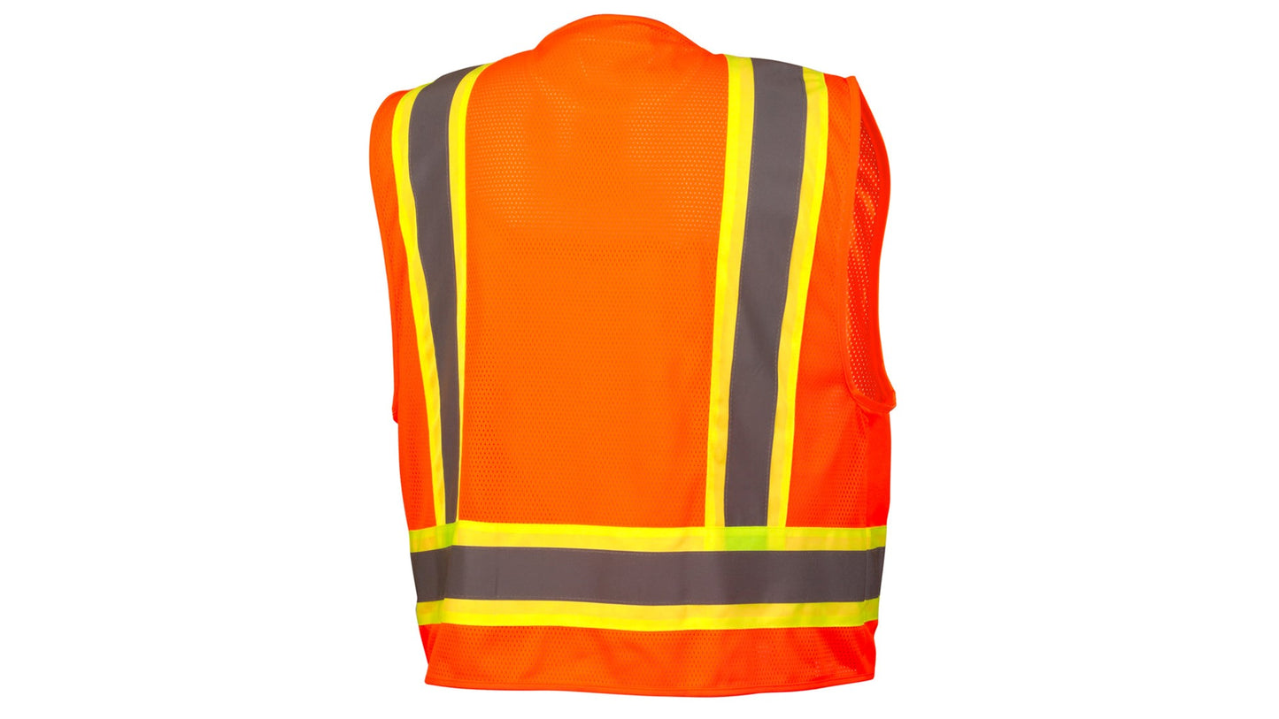 Pyramex RVZ2420 Class 2 Hi-Vis Orange Safety Vest with Zipper