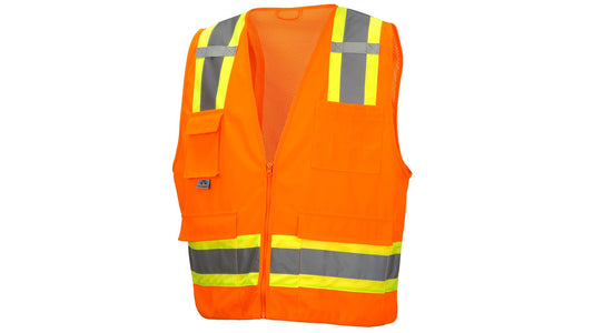 Pyramex RVZ2420 Class 2 Hi-Vis Orange Safety Vest with Zipper