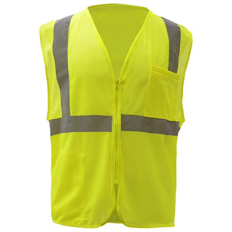 Class 2 Hi-Vis Mesh Safety Vest with Multi-Pocket Layout