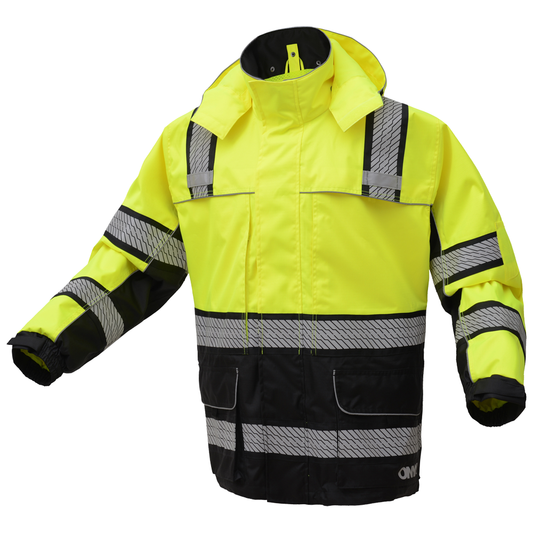 GSS Class 3 Hi-Vis Ripstop Rain Jacket with Teflon Shield+