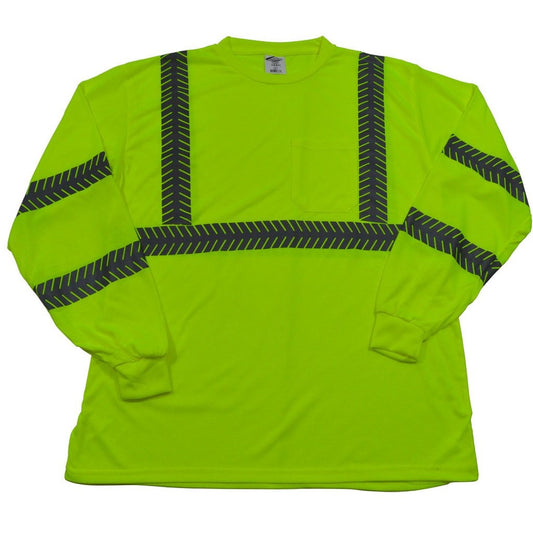 Petra Roc Class 3 Hi-Vis Lime Long Sleeve Jersey Knit T-Shirt