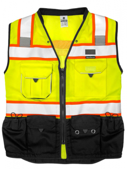 Class 2 Black Series Hi-Vis Surveyor Safety Vest