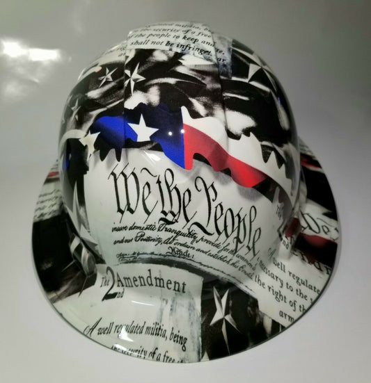 Full Brim 2nd Amendment Patterned Hard Hat – 4-Point Suspension