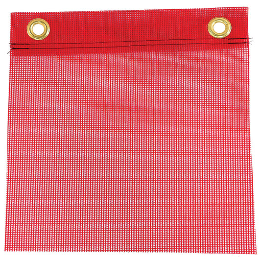 Red Mesh Safety Flag with Grommets – 12" & 18" Options