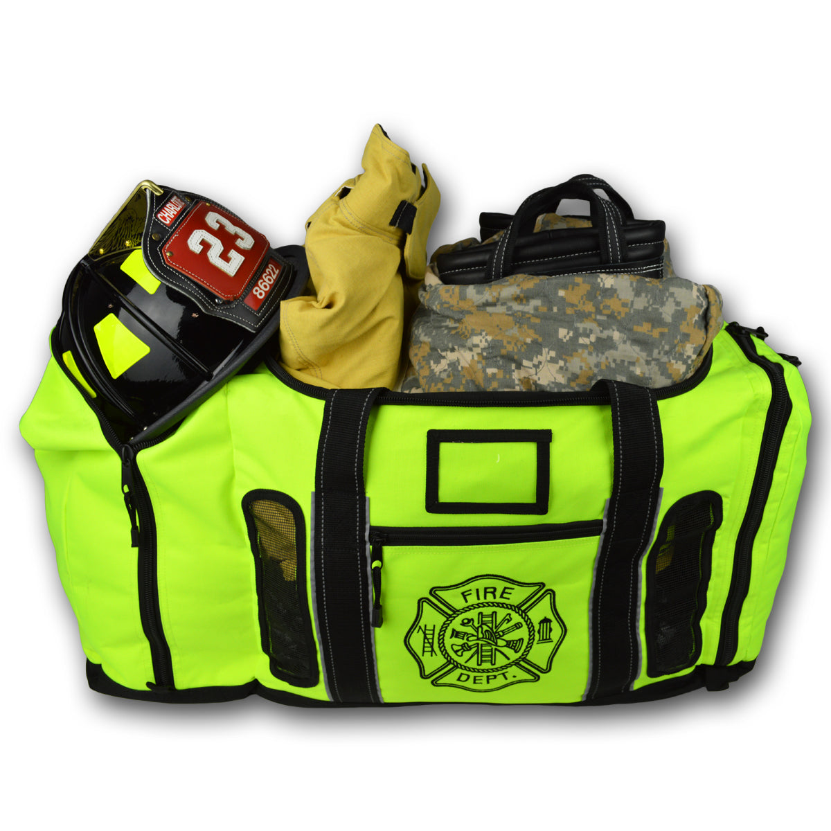 Lightning X Quad Vent Step-In Turnout Gear Bag – Hi-Vis Fluorescent Yellow