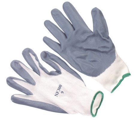 Grey Nitrile Foam-Dipped Palm Coated Gloves