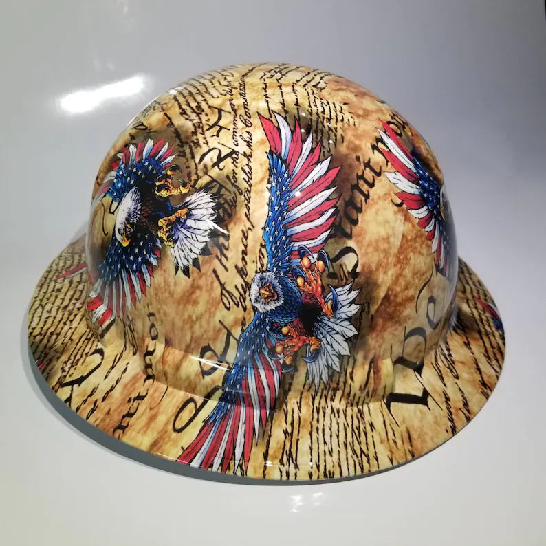 Full-Brim-Constitution-american-eagle-hard-hat-with-4-point-ratchet-suspension/