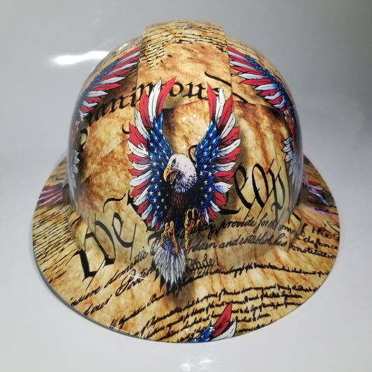Full-Brim-Constitution-american-eagle-hard-hat-with-4-point-ratchet-suspension/