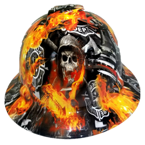 Full Brim Fireman Thin Red Line Hard Hat – 4-Point Suspension