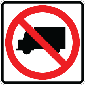 No Trucks Symbol - R5-2 - 24" x 24"