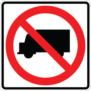 No Trucks Symbol - R5-2 - 30" x 30"