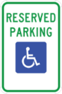Handicap Reserved Parking - R7-8 - 12" x 18", Hi-Intensity