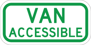 Van Accessible Plaque - R7-8P - 12" x 6", Hi-Intensity