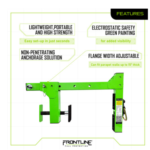 Frontline ROP16 Parapet Adjustable Non-Penetrating Roof Anchor