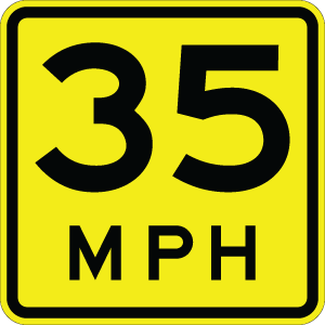 Advisory Speed Plaque - W13-1P - 18" x 18"