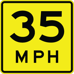 Advisory Speed Plaque - W13-1P - 24" x 24"