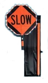 24" Roll-Up STOP/SLOW Paddle with LED Lights