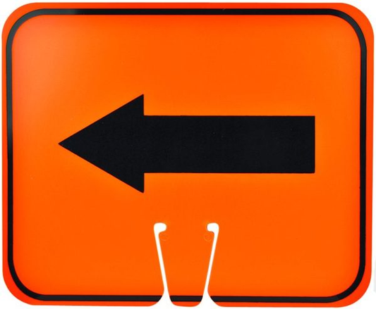 Cone Sign – Arrow Left (Single-Sided, Engineer Grade Reflective)