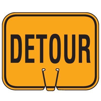 Cone Sign – Detour (Single-Sided, Engineer Grade Reflective)