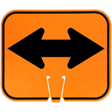 Cone Sign – Double Arrow (Single-Sided, Engineer Grade Reflective)