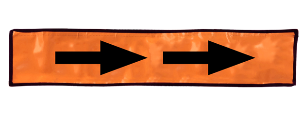 Flex-Safe Reversible Directional Arrow Sign – 8" x 40" (Safety Orange)