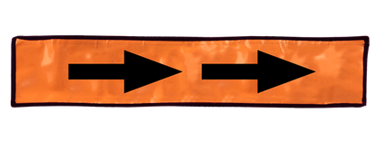 Flex-Safe Reversible Directional Arrow Sign – 8" x 40" (Safety Orange)