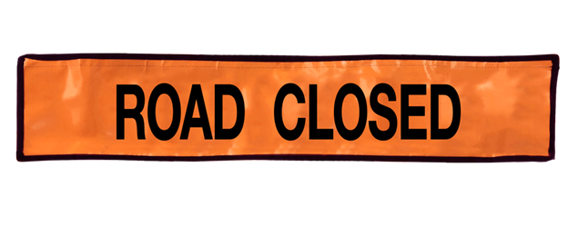 Flex-Safe Road Closed Sign – 8" x 40" (Safety Orange)