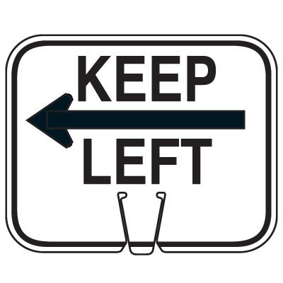 Cone Sign – Keep Left (Single-Sided, Engineer Grade Reflective)
