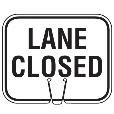 Cone Sign – Lane Closed (Single-Sided, Engineer Grade Reflective)