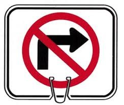 Cone Sign – No Right Turn (Single-Sided, Engineer Grade Reflective)