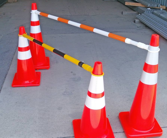 Retractable Reflective Cone Bar – Engineer Grade, 4–6 ft