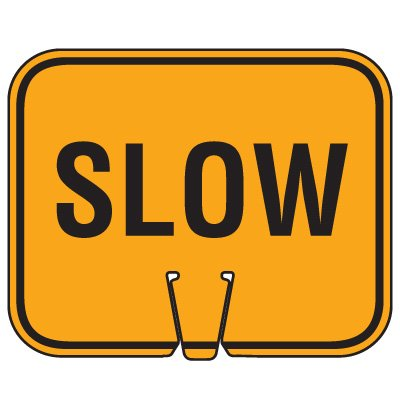 Cone Sign – SLOW (Single-Sided, Engineer Grade Reflective)